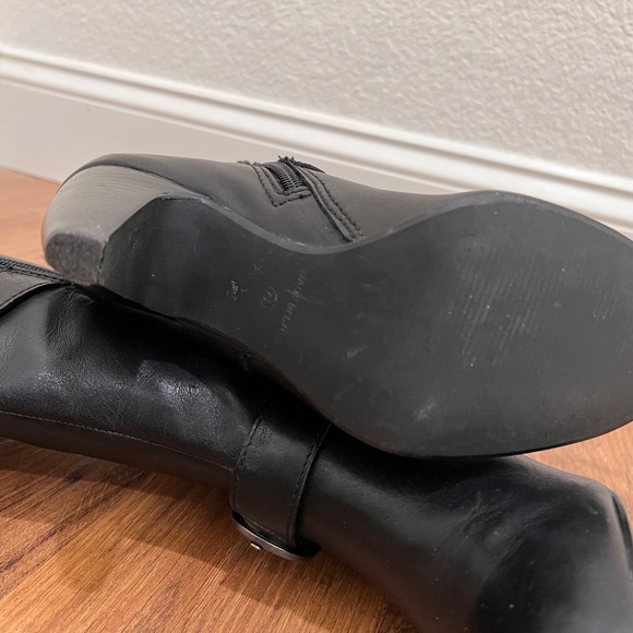 Edith Black Leather Boots 7 1/2 with 3" Heel they will fit sz 8 - Picture 4 of 4